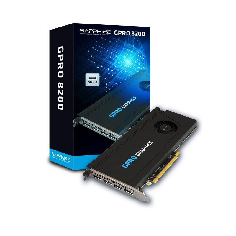SAPPHIRE GPRO 8200 8GB (32261-00-21G) (AMD, Grafikkarte)
