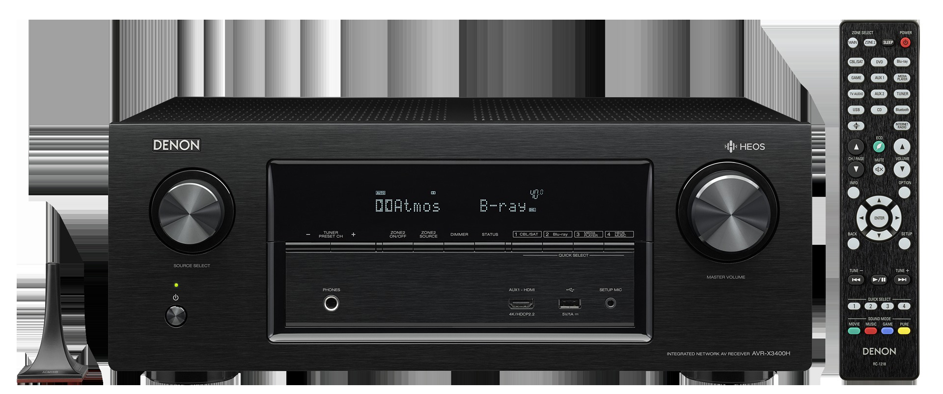 DENON AVR-X3400H  AV-Receiver (7.2 Kanäle, 180 Watt pro Kanal, Schwarz)