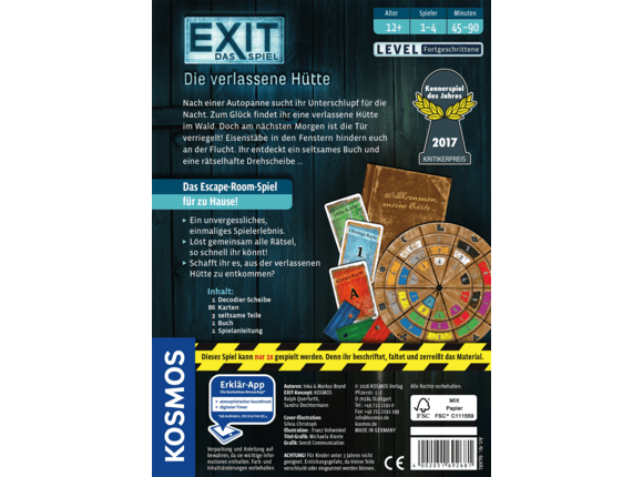 Kosmos Exit Das Spiel Die Verlassene Hutte Brettspiel