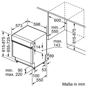SIEMENS SN558S00IE IQ500 Geschirrspüler (teilintegrierbar, 598 mm breit, 44 dB (A), D)