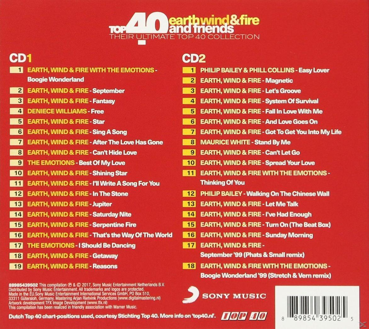 Pochette de CD avec la liste des titres de l'album compilation d'Earth, Wind & Fire.