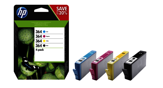 HP 364 fekete/ciánkék/magenta/sárga 4 darabos eredeti tintapatron (N9J73AE)