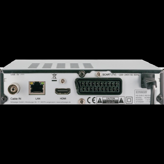 SCHWAIGER DCR600HD Kabel-Receiver (HDTV, DVB-C, Schwarz)
