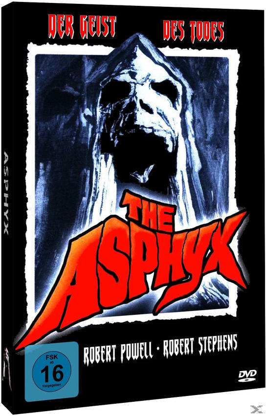DVD-Cover des Films 'The Asphyx'. Es hat ein dunkles Bild mit einem gruseligen Gesicht.