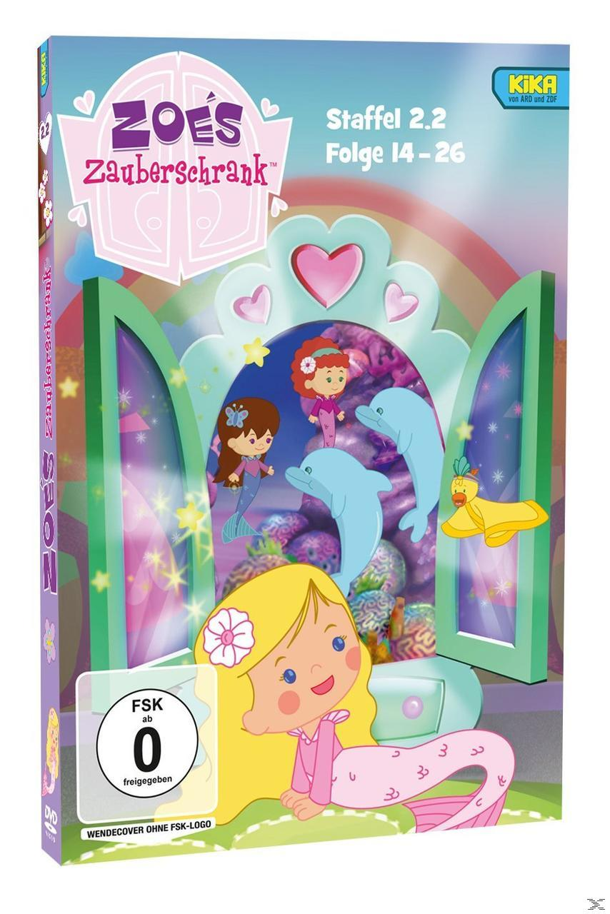 DVD-Cover von Zoes Zauberschrank. Cartoon-Meerjungfrau und Delfine. Deutscher Text.