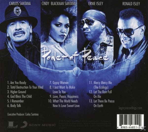 Vier muzikanten op albumhoes met titel "Power of Peace".