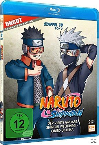 Blu-ray-Box von Naruto Shippuden, Staffel 18, mit Zeichentrickfiguren.