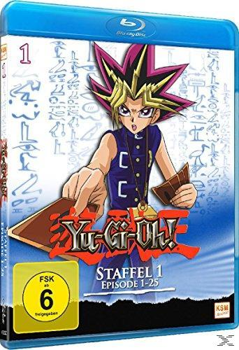 Yu-Gi-Oh! Blu-ray. Eine Zeichentrickfigur mit Karten.