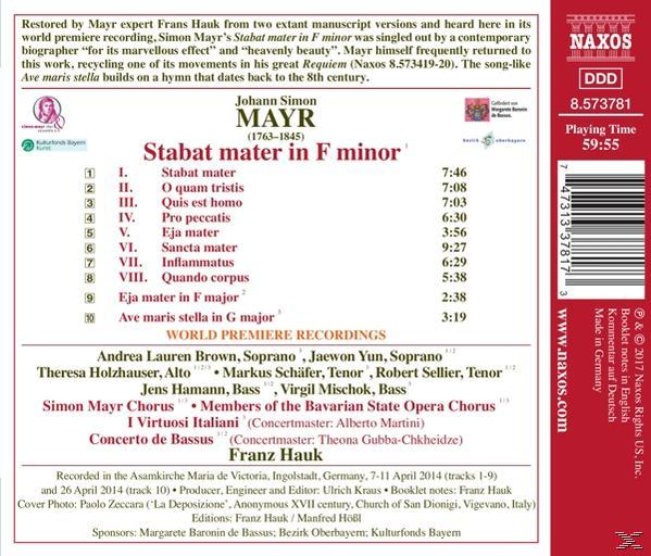 Franz/bavarian Classical Players/+ Hauk - Stabat mater f-moll  - (CD)