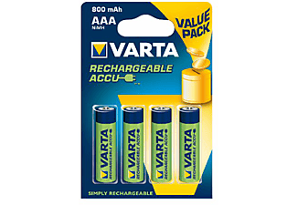 VARTA Akku Batterie AAA, 800mAh, NiMh, 4er Pack