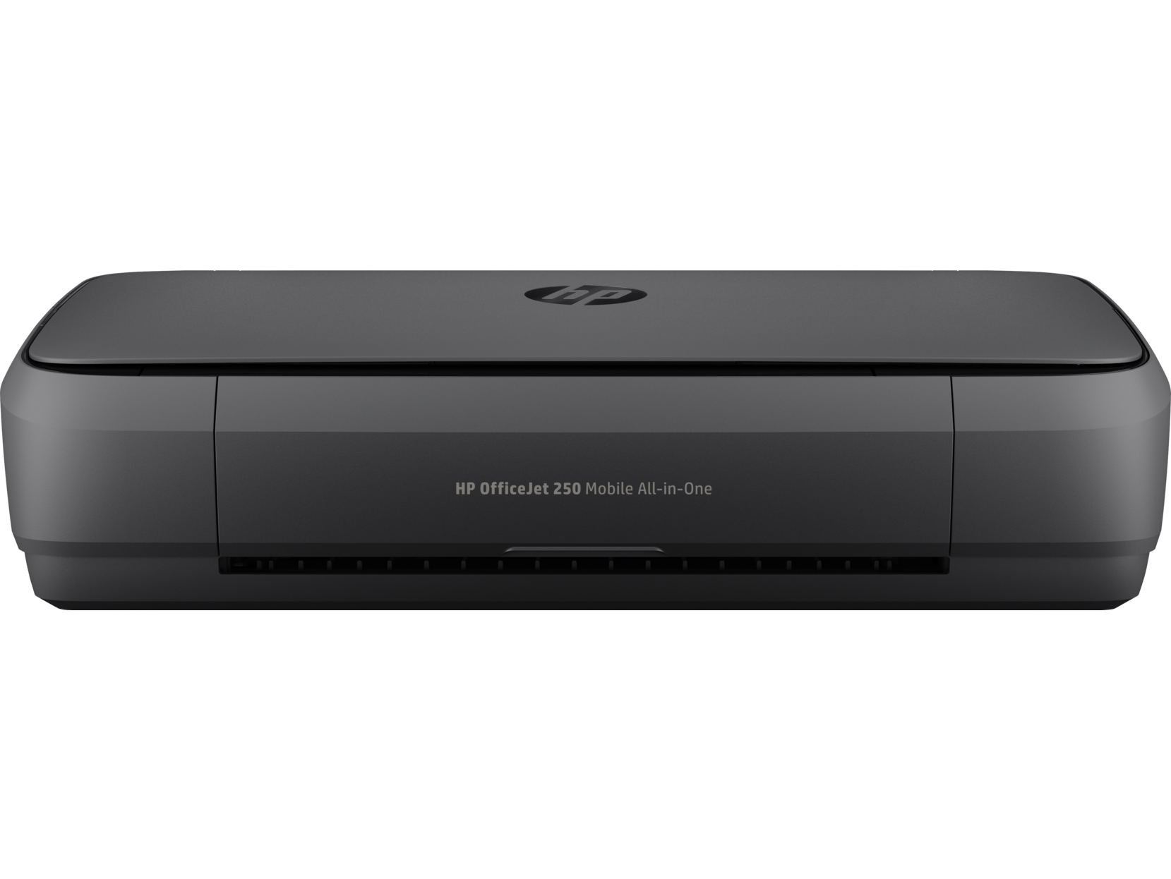 Black HP OfficeJet 250 printer. It has the HP logo and product name on the front.