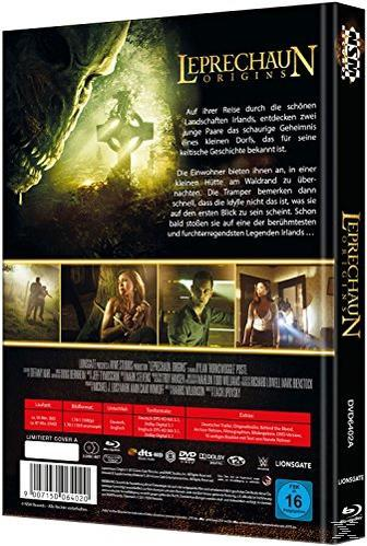 DVD-Hülle für "Leprechaun Origins". Die Hülle zeigt ein grünes Monster.