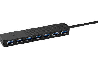 ISY ISY IHU 3001 USB-Hub - Hub USB attivo - Con 7 connessioni - Nero - Hub USB (Nero)