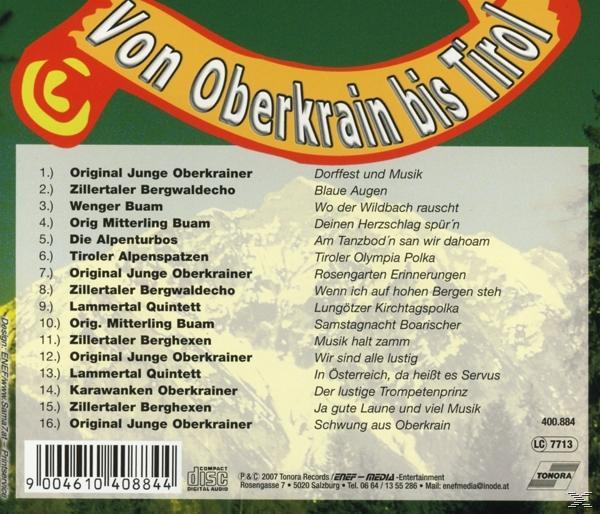 CD-Cover: Text auf Deutsch, mit grün-gelbem Banner. Enthält eine Liste von Liedern und Interpreten.