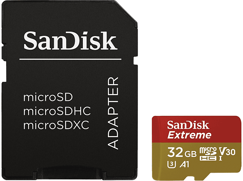 SANDISK microSDHC 32GB Extreme UHS-I + adapter (173420) (SDSQXAF-032G-GN6MA)