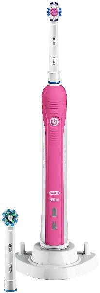 Cepillo eléctrico - Oral-B PRO 4000W, rosa, Bluetooth, recargable, 3 modos, control de presión