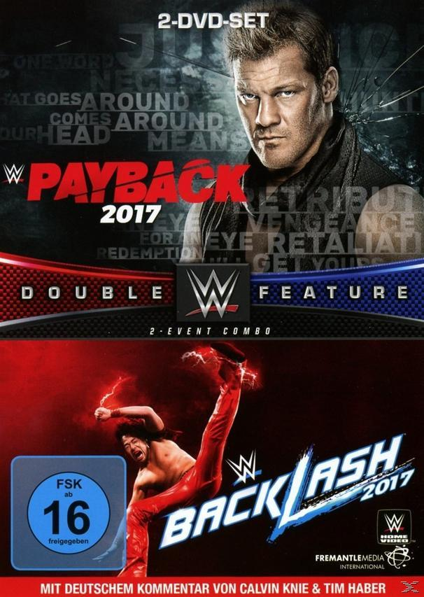 DVD-Cover. Chris Jericho. Text: WWE PAYBACK 2017, WWE BACKLASH 2017, 2-DVD-SET, FSK 16.