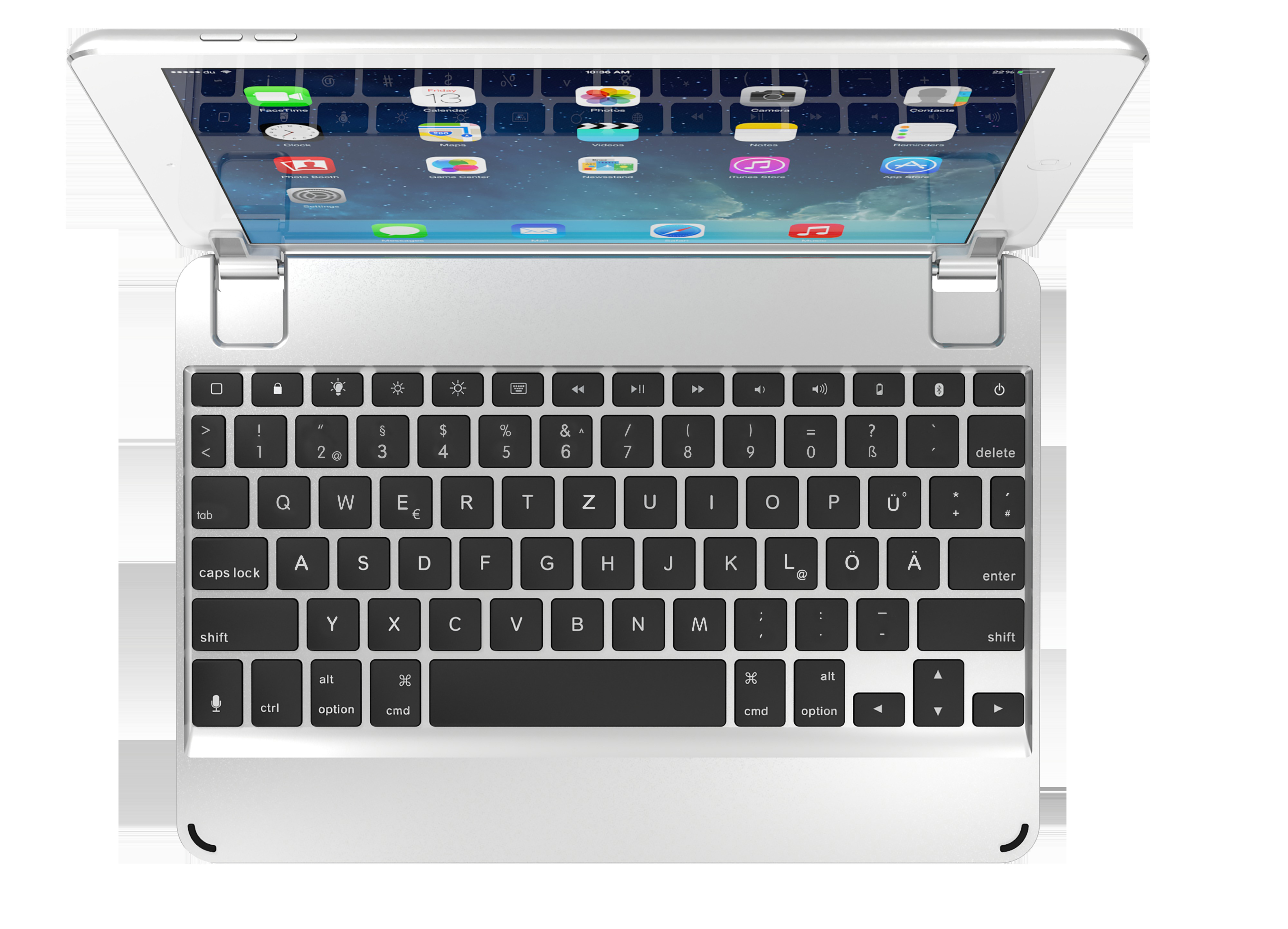 Silber iPad Tastatur das Air, Hochwertige Bluetooth BRYDGE 2017 2, Aluminium iPad Air für Pro, 2018 Tastatur aus und iPad