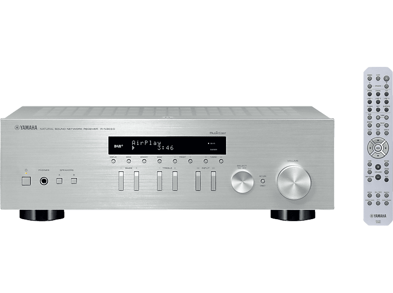 YAMAHA RN303D Stereo Receiver (2 Kanäle, Silber) Stereo Receiver