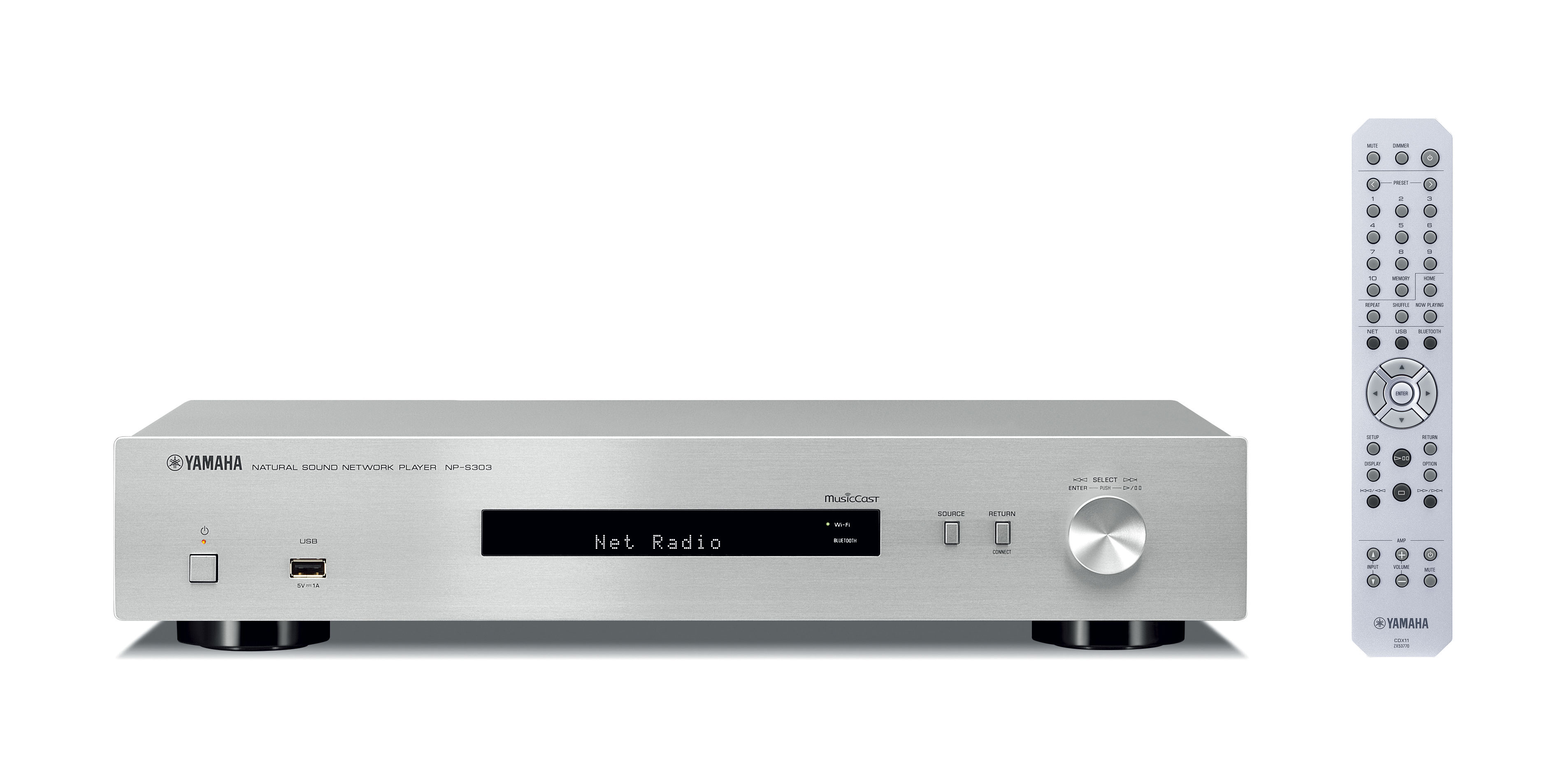 YAMAHA NP-S303 Streaming Player App-steuerbar, Bluetooth, Silber