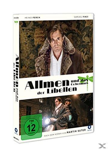 DVD-Box: Allmen und das Geheimnis der Libellen. Mann in Pelzmantel, weiße Box, grüner Aufkleber.