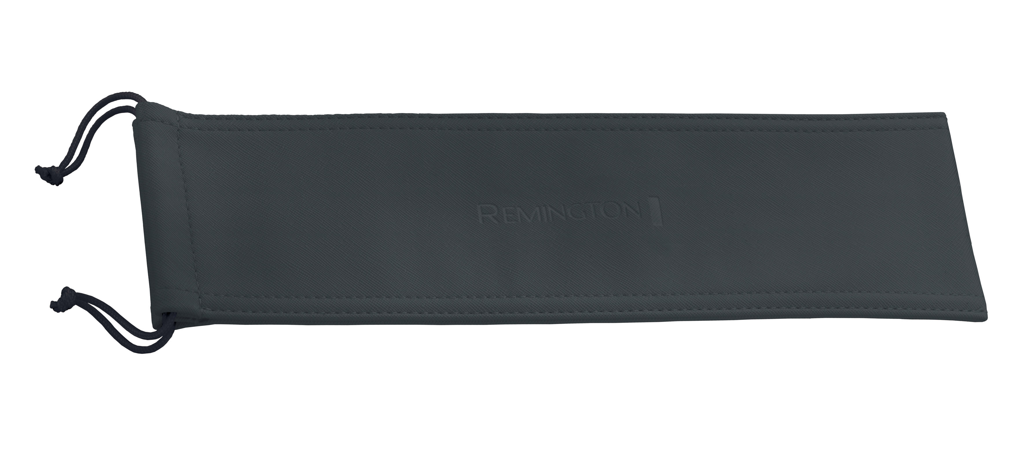Graue Remington-Tasche mit Kordelzug und aufgedrucktem Markennamen.