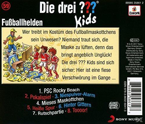 CD-Cover mit Cartoonfiguren. Titel: Die drei ??? Kids.