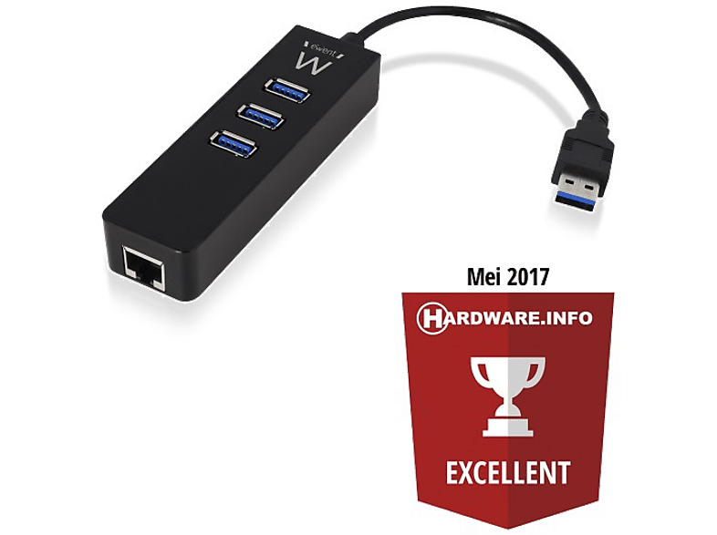 EMINENT USB-hub 3.1 3 ports + Gigabit netwerkpoort (EW1140)