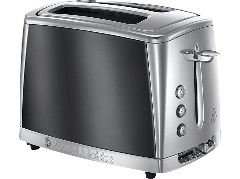 Edelstahl/Grau 2) Luna Schlitze: 23221-56 Moonlight (1550 RUSSELL HOBBS Watt, Toaster Grey