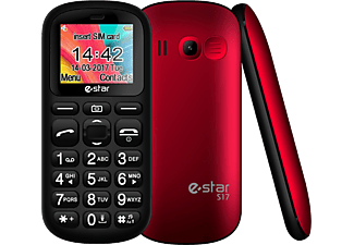 ESTAR S17 Senior Phone piros kártyafüggetlen mobiltelefon