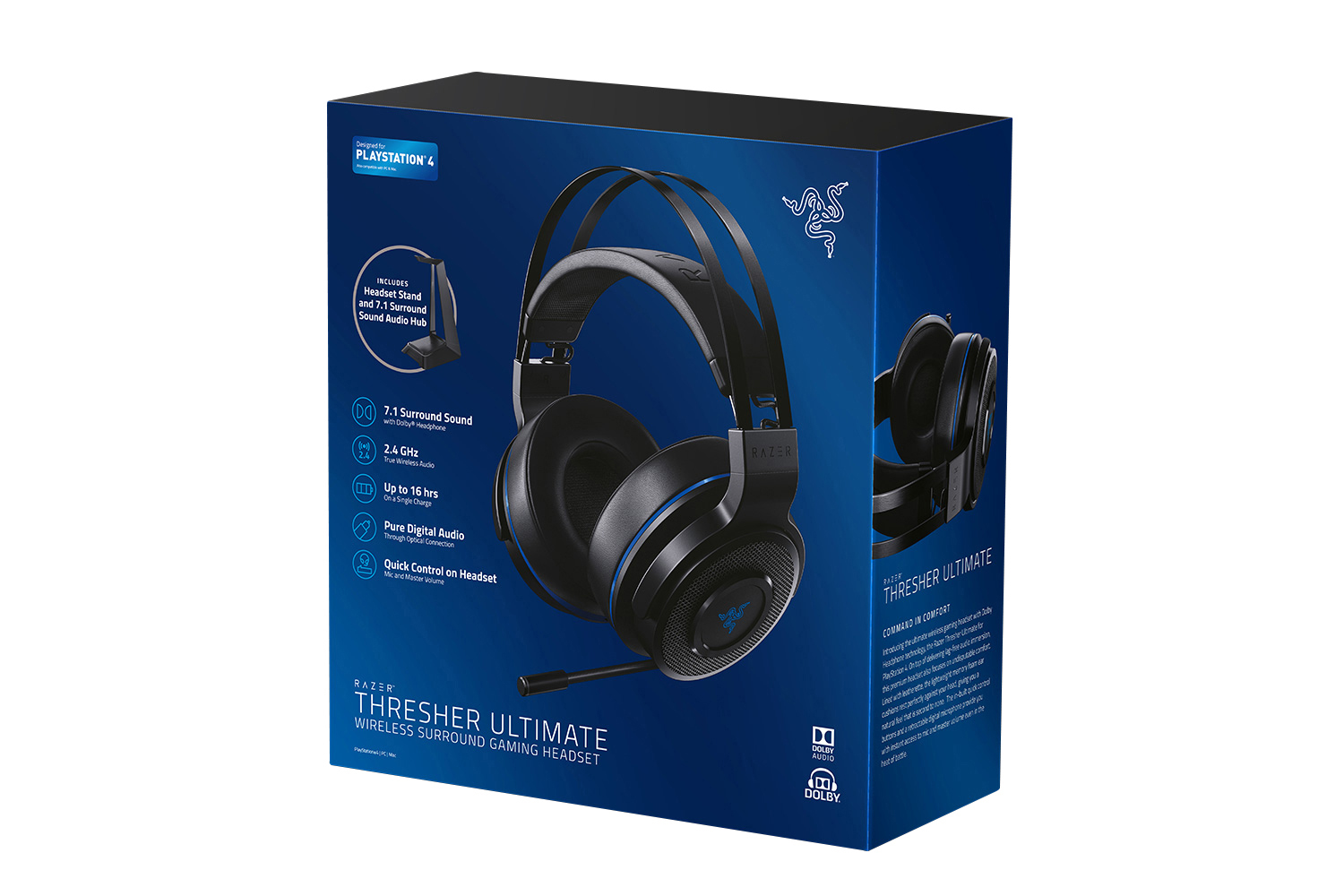 RAZER Razer Thresher Ultimate PS4, Over-ear Gaming Headset Schwarz/Blau