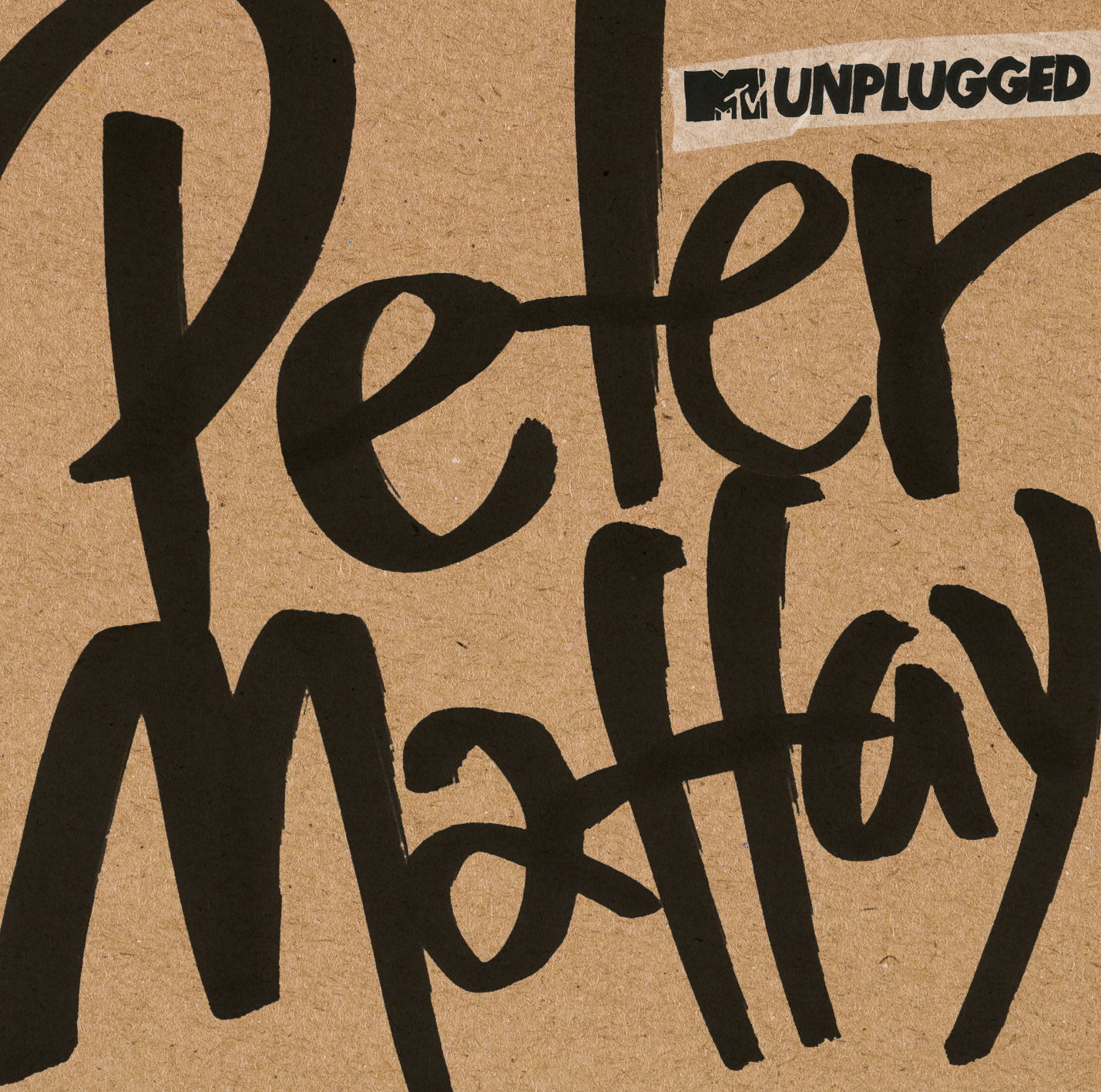 Albumcover: Brauner Hintergrund mit schwarzem Text 'Peter Maffay' und 'MTV Unplugged'. Handschriftlicher Stil.