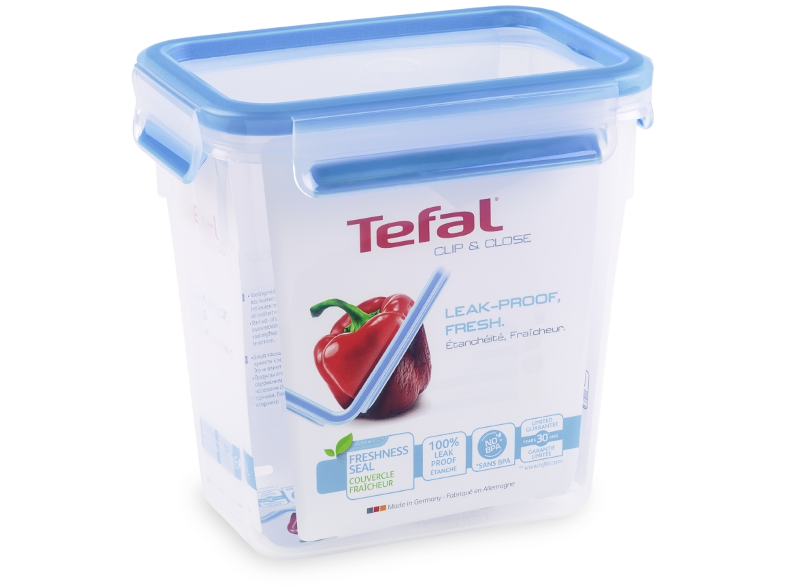 TEFAL K3021912 CLIP&CLOSE négyszögletű tároló 1.6L