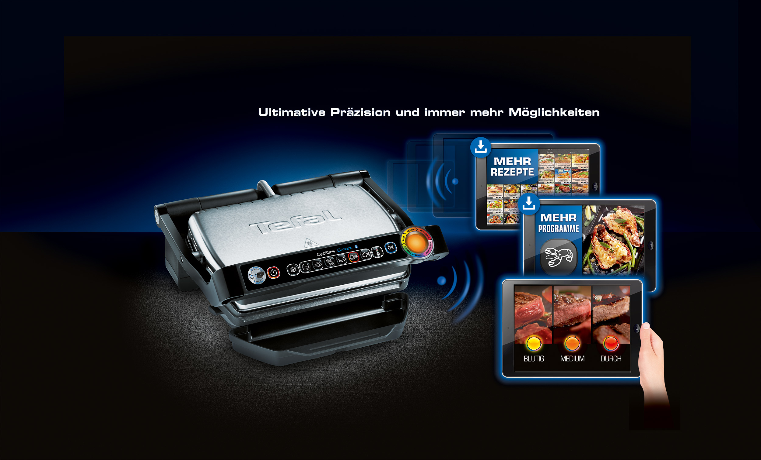 TEFAL GC730D Optigrill Smart Kontaktgrill