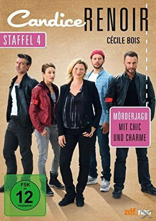 Besetzung einer Fernsehsendung steht zusammen. Oben steht „Candice Renoir“. Andere Texte erscheinen ebenfalls.