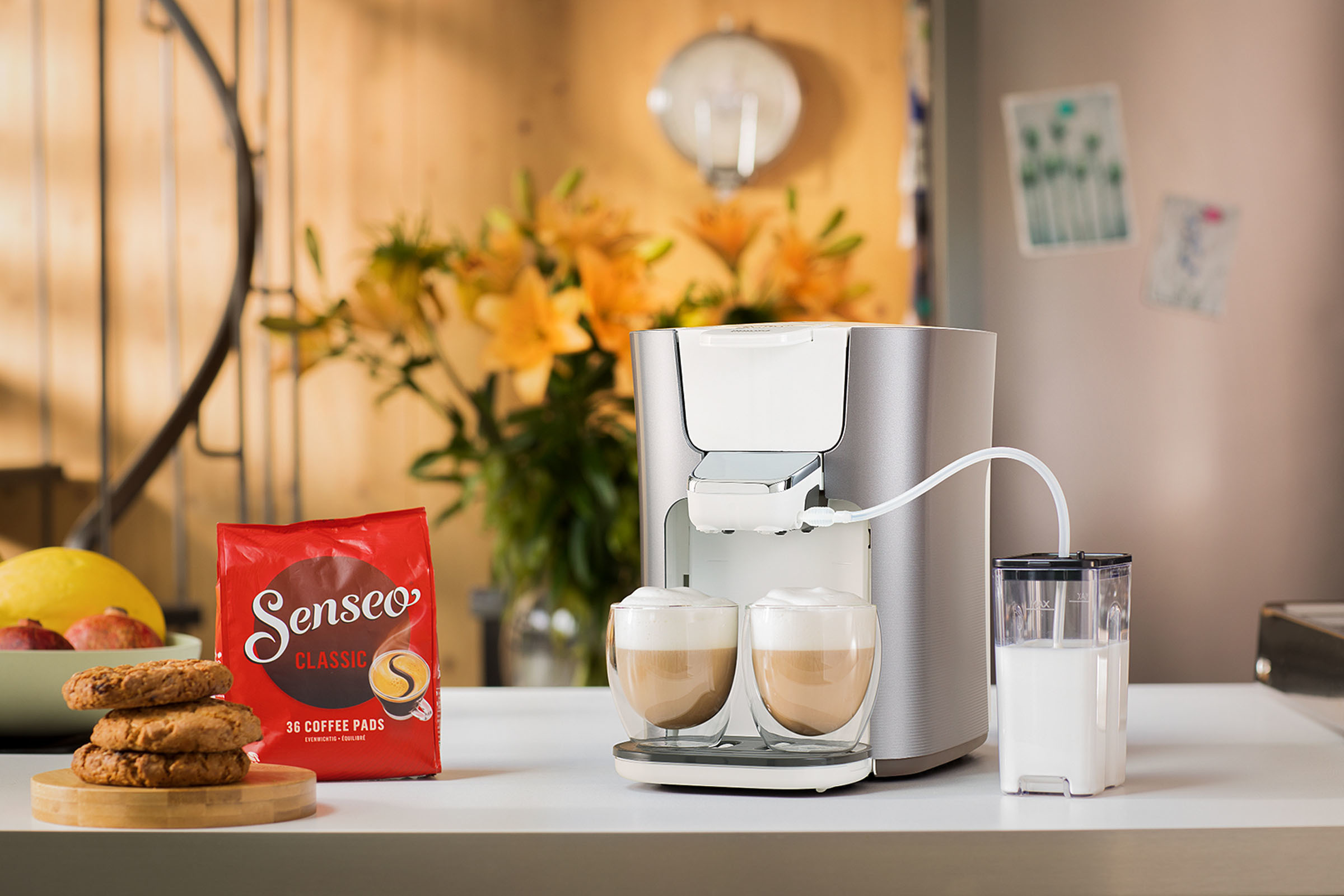 PHILIPS SENSEO® HD6574/20 Latte Duo Pearl Padmaschine, Perlmuttsilber