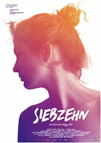 Filmposter 'Siebzehn'. Profil einer Frau mit orange-lila Farbverlauf im Hintergrund.