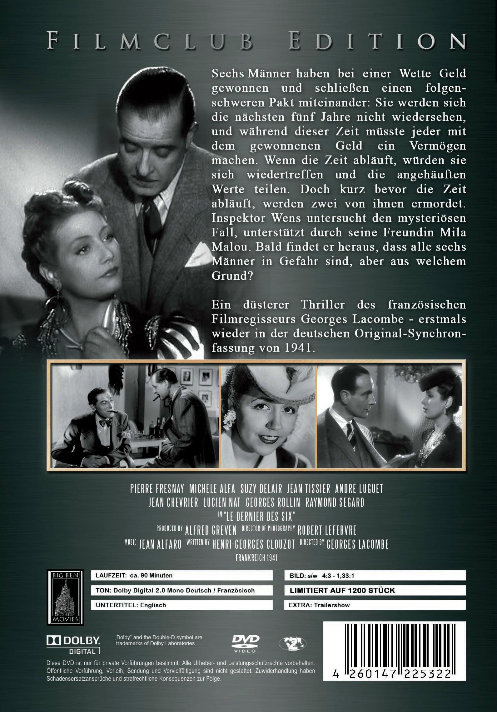 DVD-Cover mit Text und Bildern einer Film-Noir-Szene.
