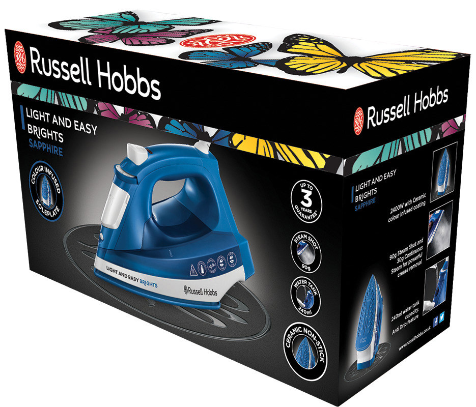 RUSSELL HOBBS 24830-56 Light & Easy Dampfbügeleisen (2400 Watt, Antihaftversiegelte Keramik)