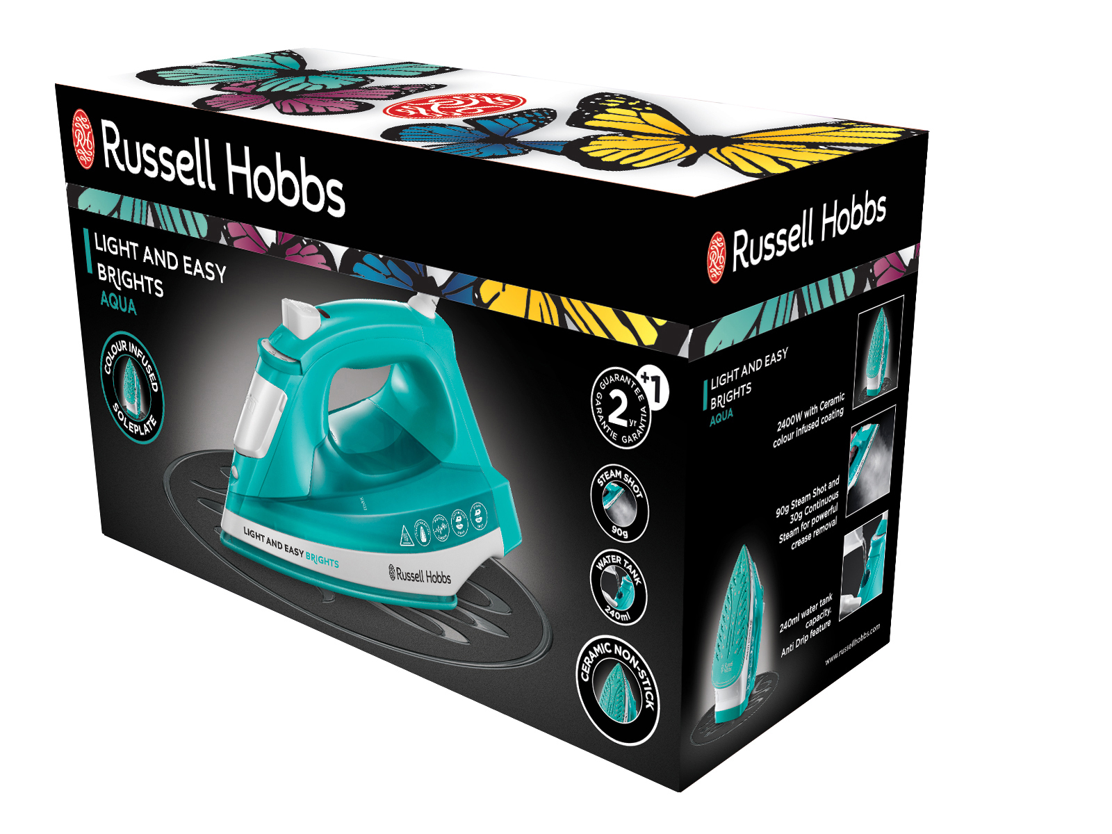 RUSSELL HOBBS 24840-56 Light & Easy Dampfbügeleisen (2400 Watt, Antihaftversiegelte Keramik)