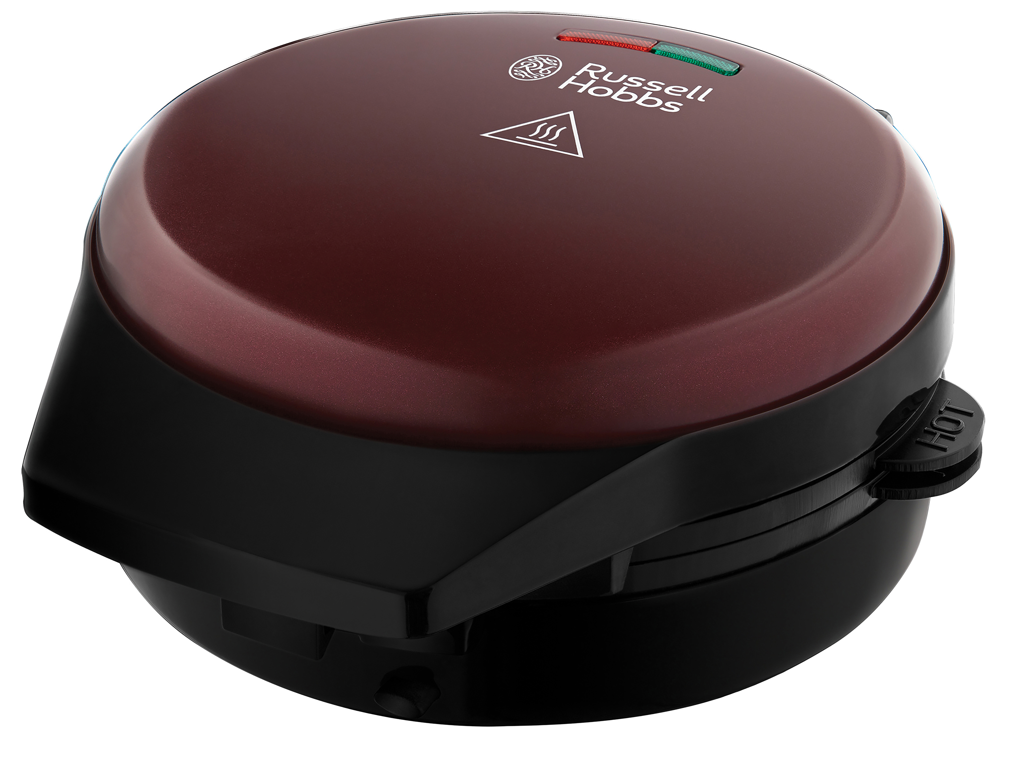 Ein rot-schwarzer Russell Hobbs Waffeleisen.