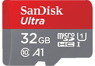 SANDISK SANDISK Ultra microSDHC - Per smartphone - 32 GB - Grigio/Rosso - Scheda di memoria  (32 GB, 98 MB/s, Grigio/Rosso)