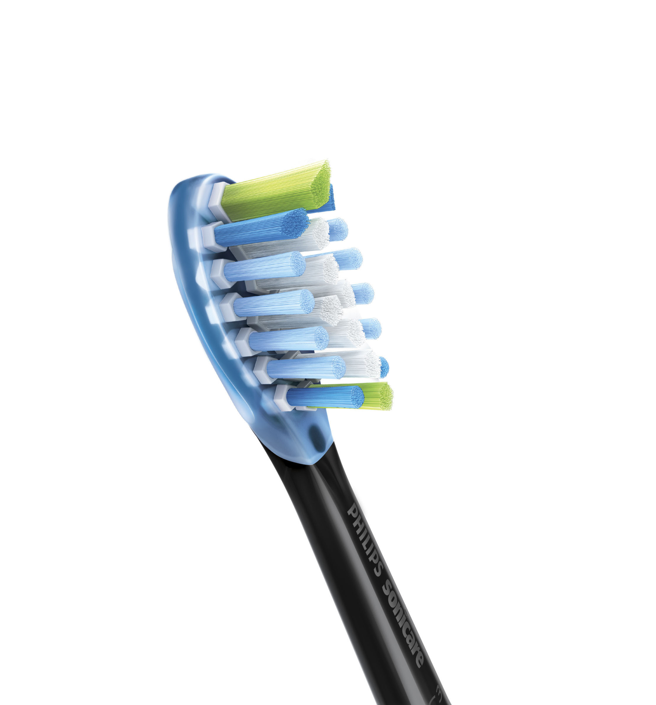 Nahaufnahme eines Philips Sonicare Zahnbürstenkopfes.