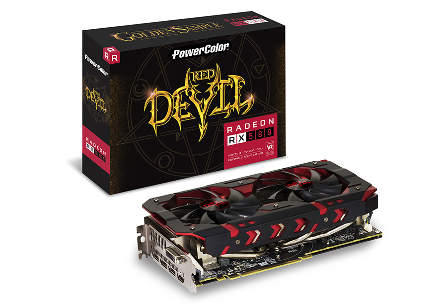 POWERCOLOR Radeon RX 580 Red Devil Gold 8GB (AXRX580 8GBD5-3DH/OC) (AMD, Grafikkarte)