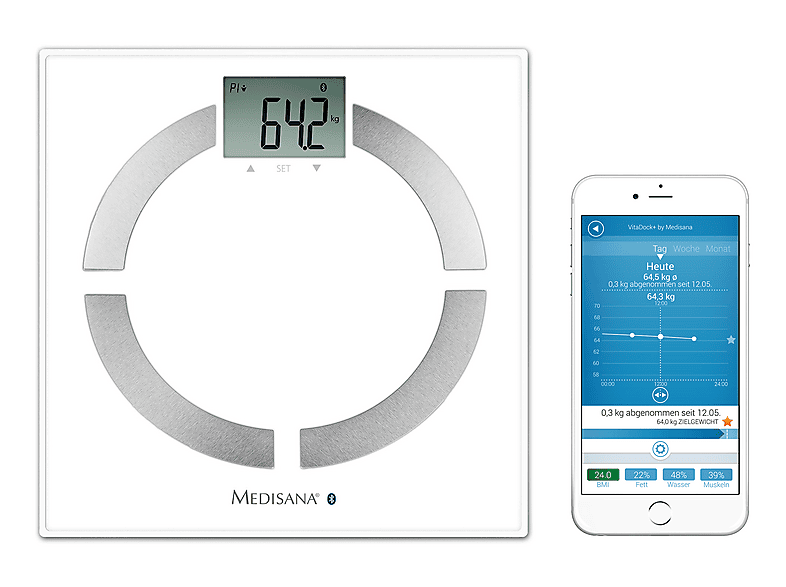 Medisana 40444 BS 444 Connect Körperfettwaage, Maximale Tragkraft: 180 kg — Foto 3 von 3