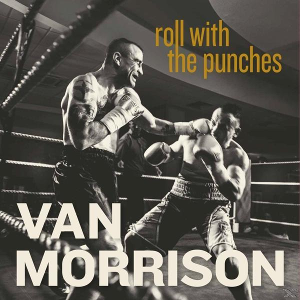 Boksers in een ring. Eén slaat. Tekst: 'roll with the punches' en 'Van Morrison'.