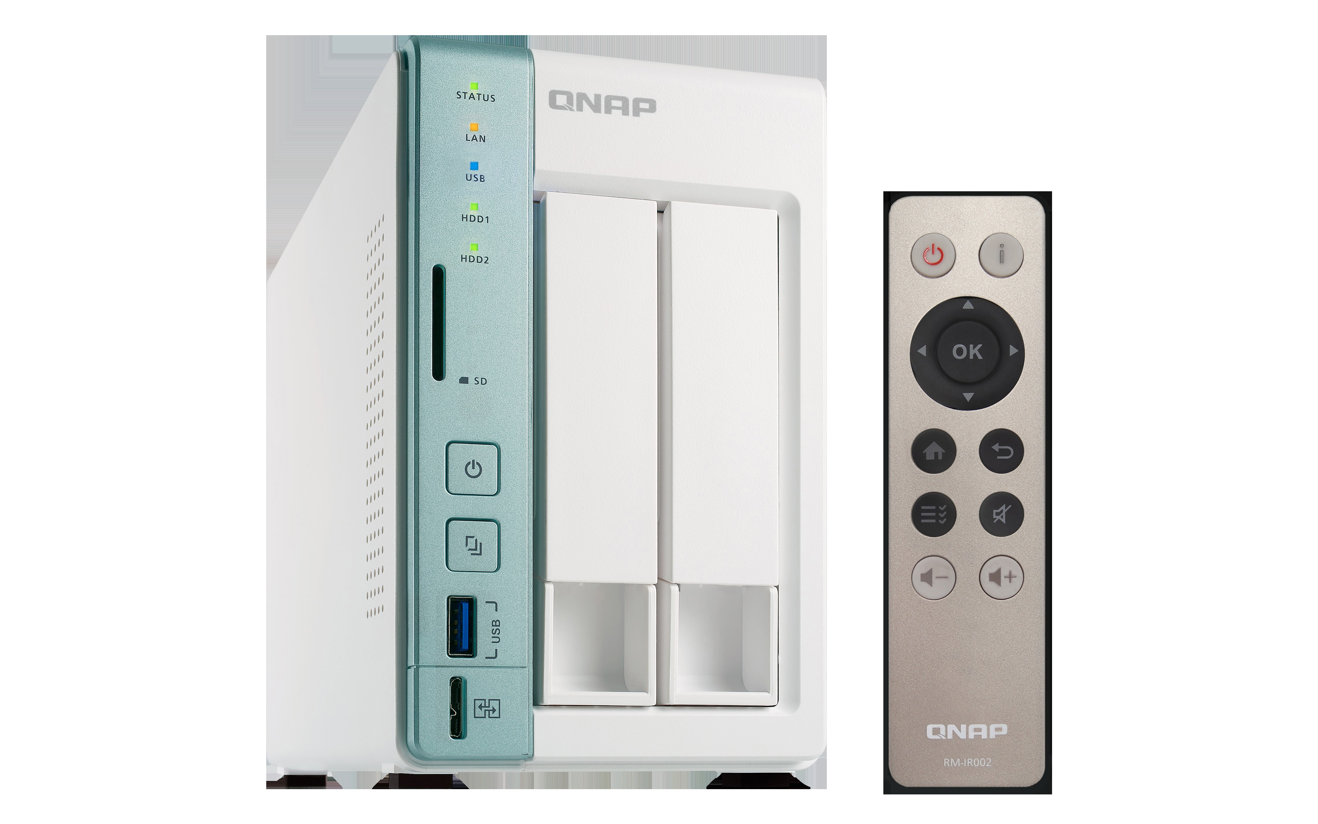 QNAP TS-251A-2G NAS 3,5 Zoll Anzahl Festplattenschächte: 2 Grün/Weiß }