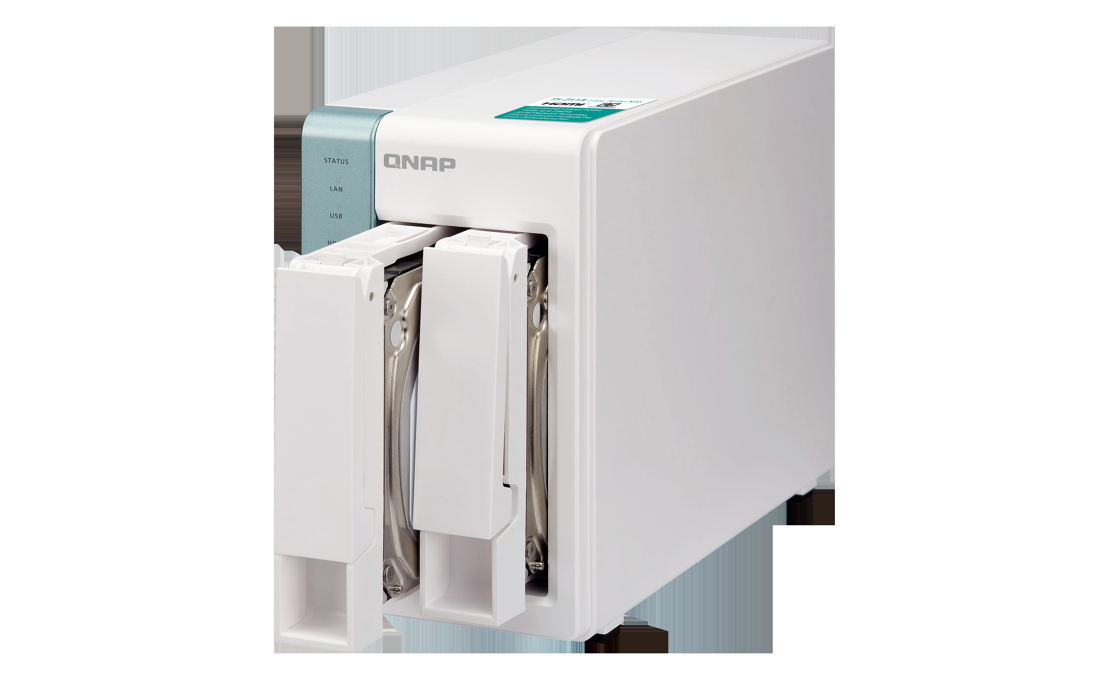 QNAP TS-251A-2G NAS 3,5 Zoll Anzahl Festplattenschächte: 2 Grün/Weiß }