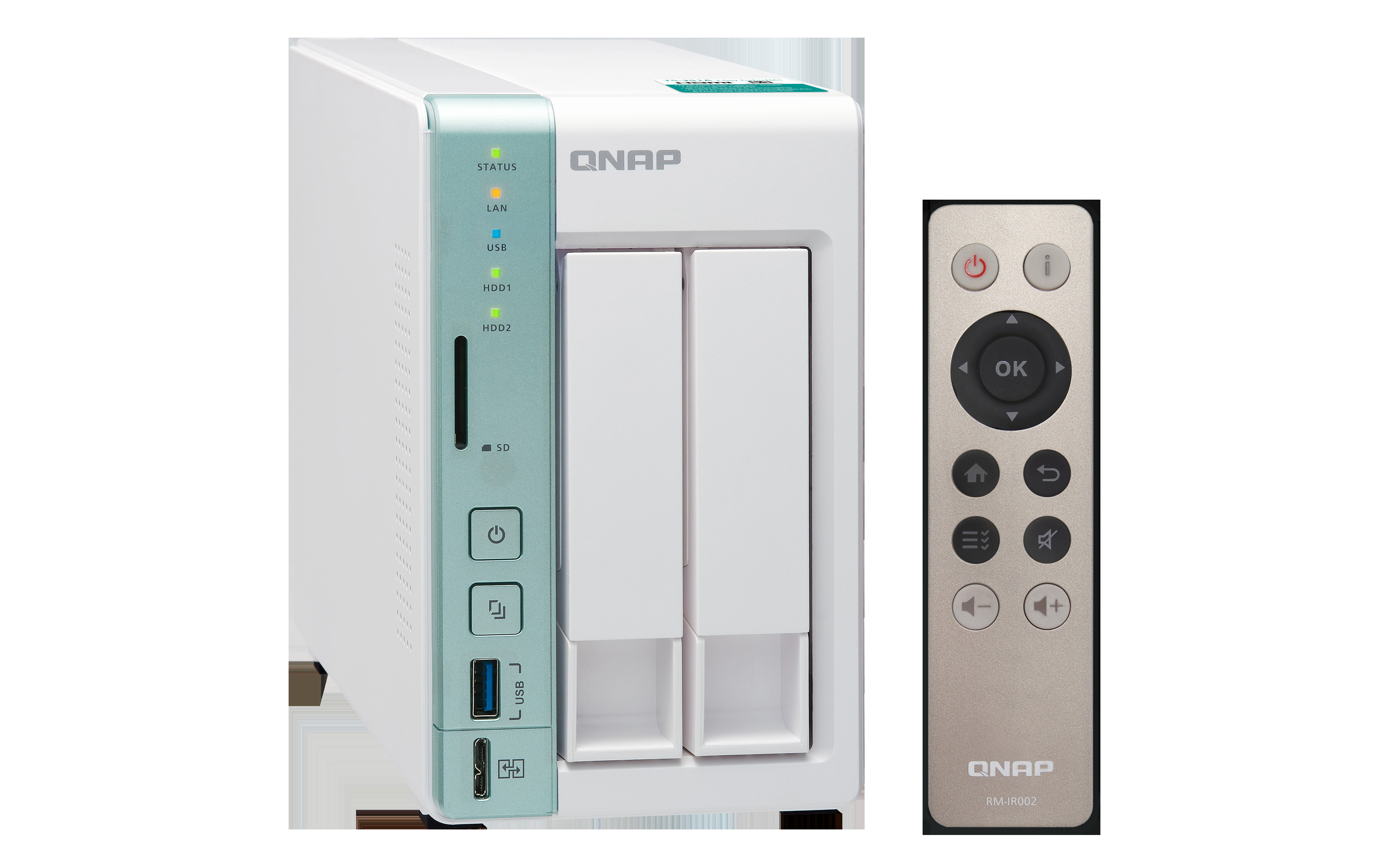 QNAP TS-251A-2G NAS 3,5 Zoll Anzahl Festplattenschächte: 2 Grün/Weiß }