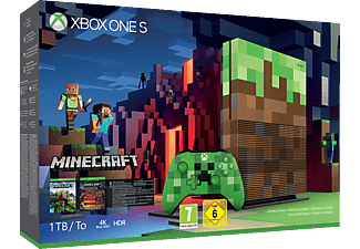 Xbox One S Minecraft Edition 1TB - Console de jeu - Peinture Minecraft détaillée